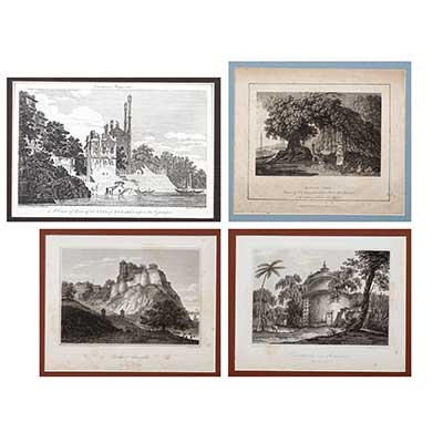 A set of four prints of Monuments