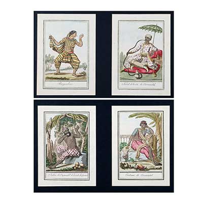 A set of four prints in two mounts by Sauveur, JGS