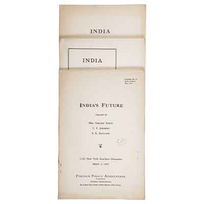 India's Future discussed by Mrs Sarojini Naidu, C F Andrews, S K Ratcliffe and 2 other Books 
