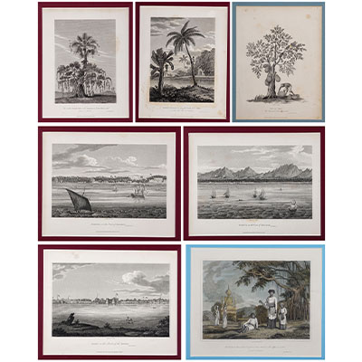A group of seven lithographs from the Oriental Memoirs by James Forbes