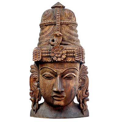 Wooden Shiva Head