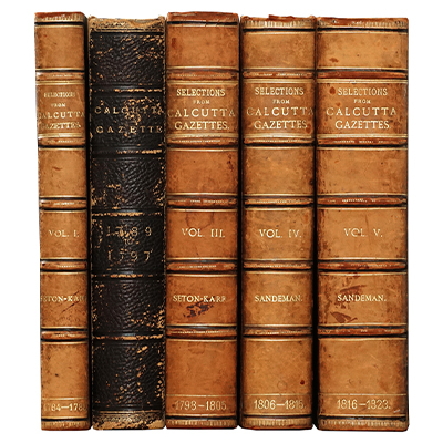 Selections from Calcutta Gazettes of the Years 1784 to 1823 (A Series in Five Volumes)