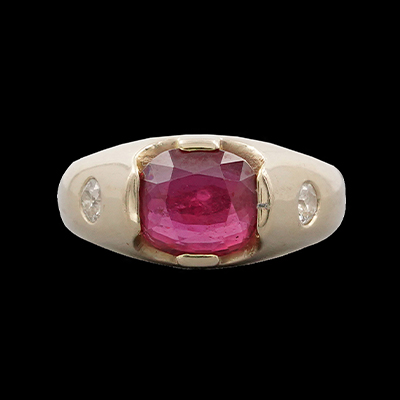 Ruby Ring with Diamond