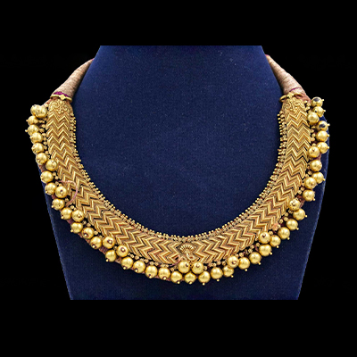 Gold Bead Necklace South India