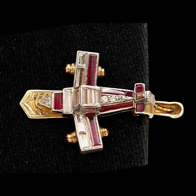 Gold, Ruby and Diamond Tie Pin