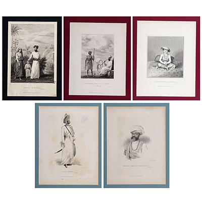 A group of Five lithographs from the Oriental Memoirs by James Forbes