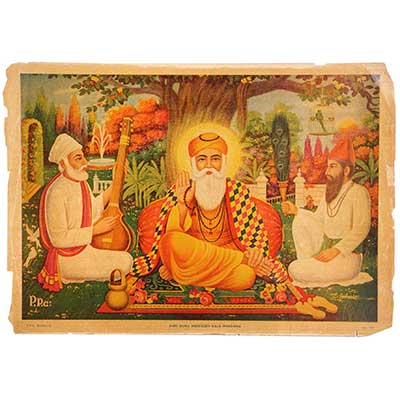 Guru Nanak Dev with Bala and Mardana