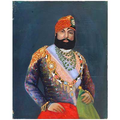 Hand Painted Photograph: Maharaja Jaswant Singh II