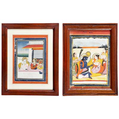 (i) Shankar Parvati & Ganesha (ii) Krishna Radha and Gopies