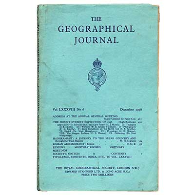 The Geographical Journal. Vol LXXXVIII No. 6. December 1936 The Mount Everest Expedition of 1936