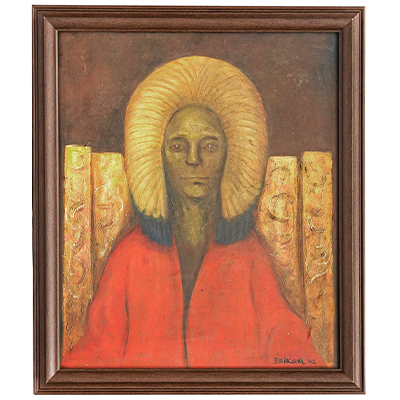 UNTITLED OIL ON CANVAS BY BIKASH BHATTACHARJEE