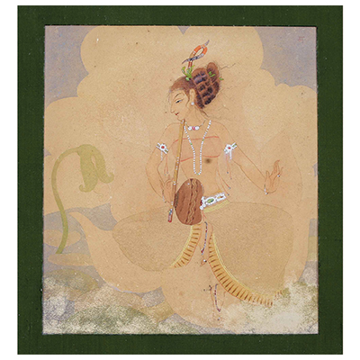 Saraswati with Veena in a Lotus Pound